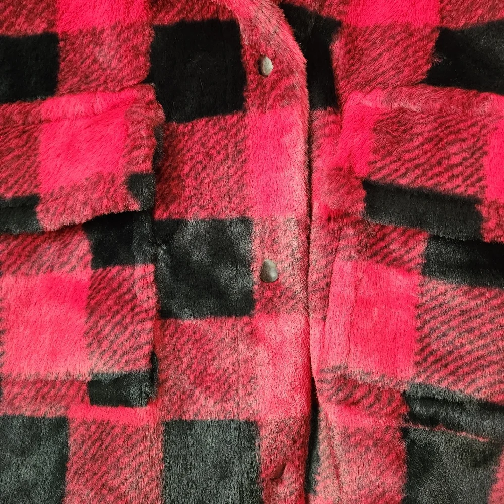 Cato Collared Red Buffalo Plaid Super Soft Jacket Size L